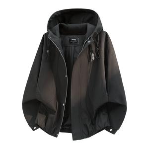Куртка спортивная уличная унисекс с капюшоном Moderate Jeep, черный (single windbreaker jacket)[jeep high-end outdoor collection]