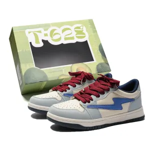 T628 Скользоустойчивые легкие дышащие низкие скейтерские кроссовки унисекс синие, цвет Blue