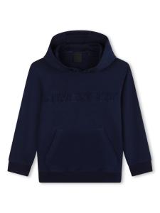 Givenchy Kids фактурное худи с вышитым логотипом, синий