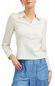 Вязаный топ с воротником, кремового цвета Current Air