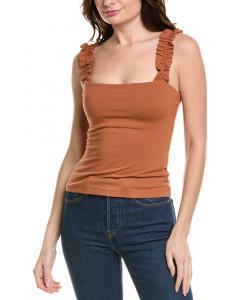 Susana Monaco Топ с рюшами и бретельками, коричневый