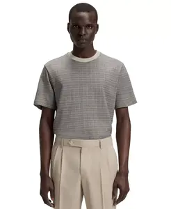 Мужская футболка из мерсеризованного хлопка с сетчатым узором Hugo Boss, белый