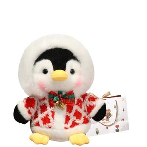 Милые рождественские пингвины плюшевые куклы высота 22см OU DI PIG, Red+Bear Shopping Bag
