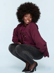 Бесшовные блестящие леггинсы Pink, pure black bling