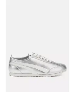 Монтек искусственная кожа кроссовки на шнуровке женские London Rag, серебро