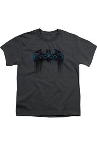 Футболка с коротким рукавом для детей "Бэтмен убегает" Gildan, Charcoal