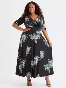 Платье Scarlett & Jo Verity Floral Velvet Maxi, цвет black/silver