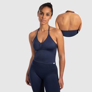 SMILODOX Женский укороченный топ Malena темно-синего цвета