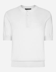 Шелковый свитер с воротником-стойкой и вышивкой логотипа dolce&gabbana Dolce & Gabbana, белый