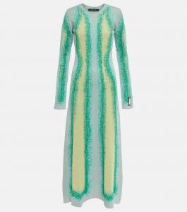 Платье макси с градиентным трикотажем Y/Project, Green Yellow Grey