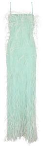 Платье Givenchy с вышивкой перьями, зеленый