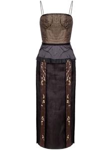 Maison Margiela платье с наружными швами, коричневый