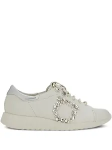 Кроссовки с узором Gancini Ferragamo, бежевый