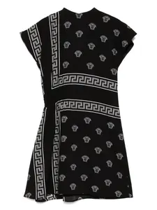 Платье с короткими рукавами Versace Kids, черный