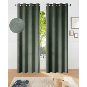 Мой домашний затемняющий занавес Fleuriss с люверсами, 1 шт., для гостиной, спальни, рабочего кабинета, детской, современный My Home, оливково-зеленый