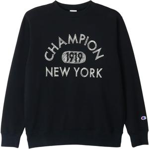 Мужская толстовка Champion BASICC3-C038 с длинным рукавом, изготовленная из хлопка, с графическим логотипом и круглым вырезом, черный