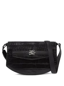 Сумка через плечо Karl Studio с тиснением под крокодила KARL LAGERFELD, черный