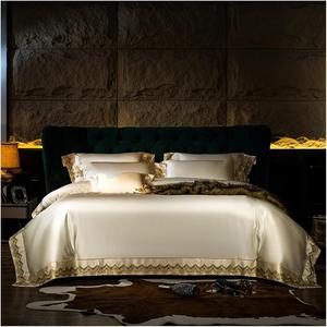 ZOCWJK Комплект постельного белья из сатинового шелка и хлопка с вышивкой