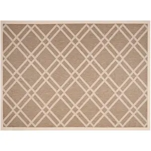 Решетчатый коврик для внутреннего и наружного двора Safavieh, коричневый, 122x122 см, круглый