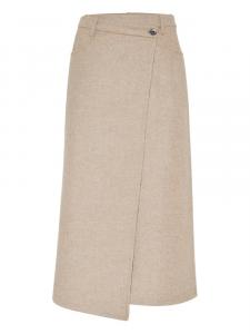 Юбка из шерсти с запахом Brunello Cucinelli, нейтральный