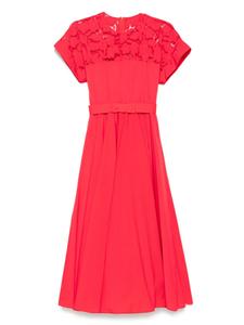 Платье миди с кружевными вставками NISSA, красный