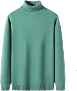 Мужской вязаный свитер с высоким воротником Slim Fit