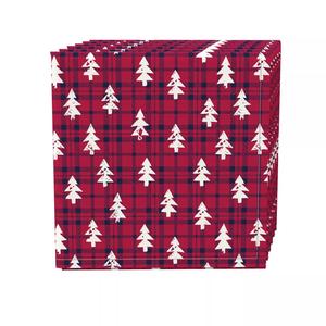 Набор салфеток, 100 % полиэстер, набор из 4 шт., клетчатая ткань Holiday Woodland, 18x18 дюймов