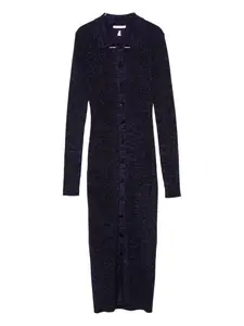 Трикотажное платье-миди с воротником-поло Patrizia Pepe, фиолетовый