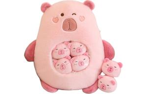 Плюшевая кукла Capybara Dolls высота 45 см Doudou Beibei, розовый