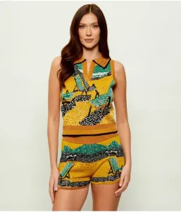 Топ regular fit Desigual, горчичный