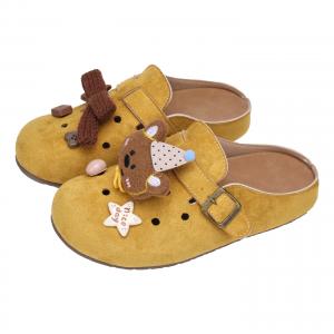 Тихие устойчивые к истиранию нескользящие закрытые тапочки women's XMISTUO, желтый