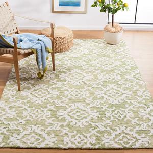 Ковер ручной работы из премиальной шерсти SAFAVIEH, 153 x 244 см, Blossom Collection Light Green/Ivory BLM104W для гостиной, столовой, спальни