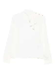 Топ с застежкой на пуговицы и бантом LIU JO, белый