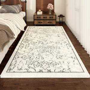 AOVOC Ковер 200х340 см из искусственного антика для спальни/гостиной, утолщенный, с вышивкой, не скользящий