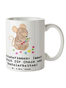 Кофейная кружка для воспитателя детского сада Хаос с надписью белым цветом Mr. & Mrs. Panda