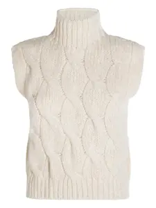 Жилет без рукавов с высоким воротом из трикотажного полотна Eleventy, нейтральный