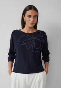 Джемпер s.Oliver BLACK LABEL MIT U-BOOT-AUSSCHNITT UND SCHMUCKPERLEN, Navy/Dark Blue