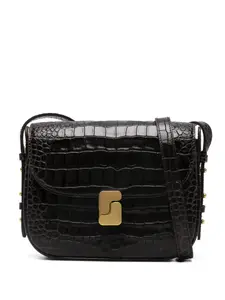 Мини-сумка на плечо из тисненой кожи Soeur, коричневый