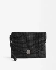 Сетчатая вечерняя сумочка-трансформер с гладкой магнитной застежкой и плечевым ремнем Parfois, черный