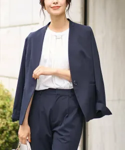 Куртка без воротника из джерси Kanoko Avv, цвет Navy