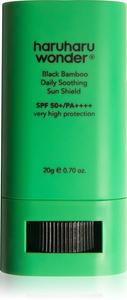 Черный бамбуковый ежедневный успокаивающий солнцезащитный карандаш с успокаивающим эффектом Haruharu Wonder, spf 50+ 20 гр