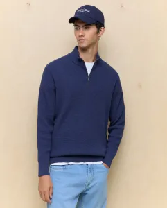 Мужской свитер с воротником и молнией Easy Wear, синий