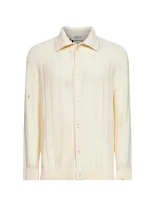 Кардиган с воротником и эффектом состаренности Laneus, бежевый