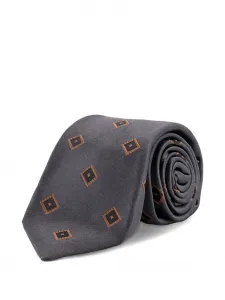 Галстук с ромбовидным узором Kiton, серый