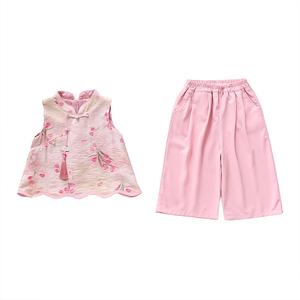 Детский комплект из двух предметов: юбка с отложным воротником, тонкий шорт PROTECTCAMEL, розовый