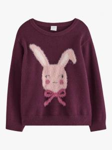 Детский свитер с длинным рукавом и кроликом Lindex, Dark Lilac