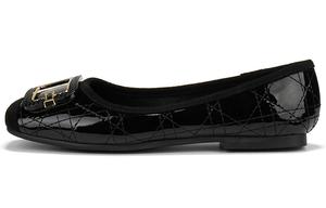 Повседневные туфли женские OMS, черные [Минималистичный стиль с бантиком]