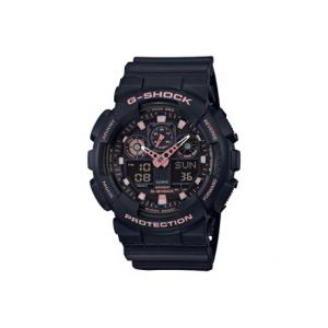 Часы Casio G-Shock Analog-Digital GA-100 Series, арт.GA-100GBX-1A4PR, черный/розовый