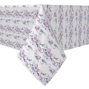 Квадратная скатерть, 100% хлопок, 60х60 дюймов, акварельный букет.