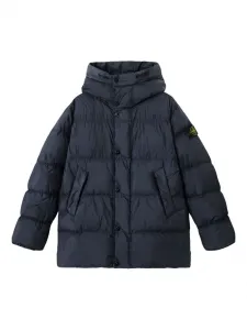 Пуховик с жатым эффектом Stone Island, синий
